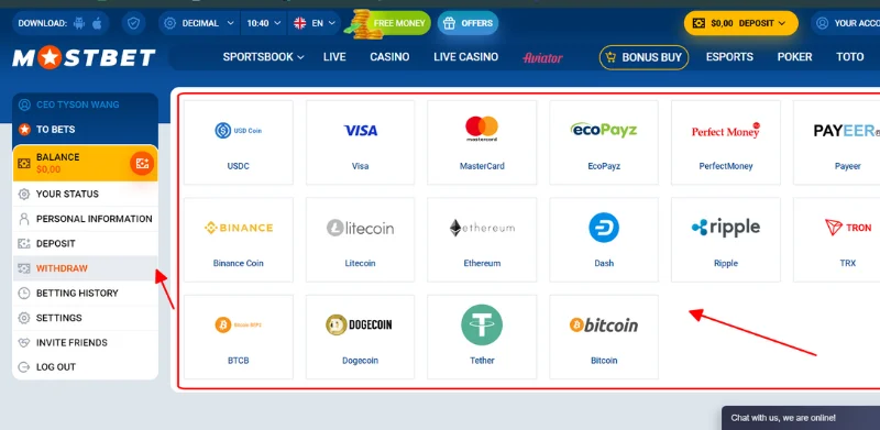 Choose the banking or ewallet, USDT you using